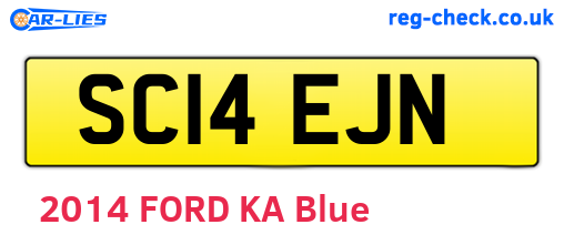 SC14EJN are the vehicle registration plates.