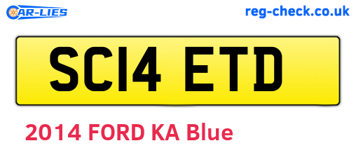 SC14ETD are the vehicle registration plates.