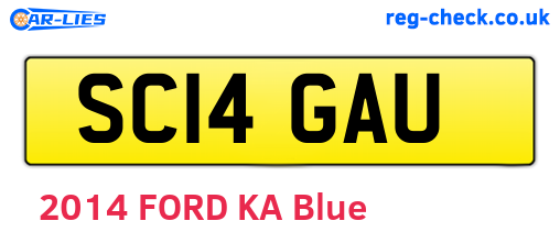 SC14GAU are the vehicle registration plates.