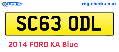 SC63ODL are the vehicle registration plates.