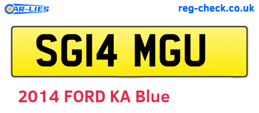 SG14MGU are the vehicle registration plates.