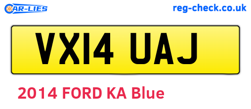 VX14UAJ are the vehicle registration plates.