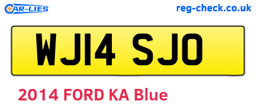 WJ14SJO are the vehicle registration plates.