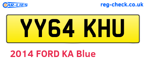 YY64KHU are the vehicle registration plates.
