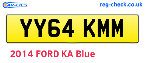 YY64KMM are the vehicle registration plates.