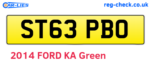 ST63PBO are the vehicle registration plates.