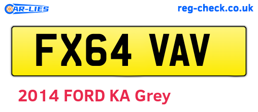 FX64VAV are the vehicle registration plates.