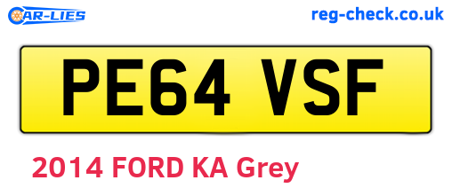 PE64VSF are the vehicle registration plates.