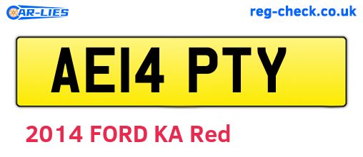 AE14PTY are the vehicle registration plates.