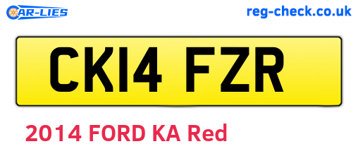 CK14FZR are the vehicle registration plates.