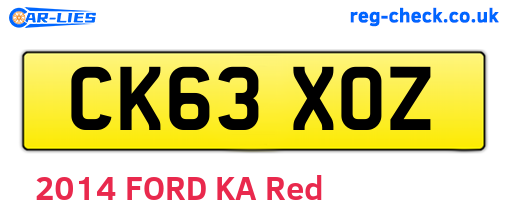 CK63XOZ are the vehicle registration plates.