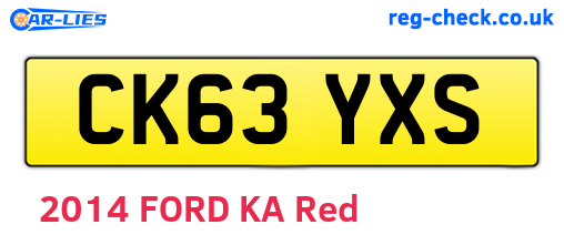 CK63YXS are the vehicle registration plates.