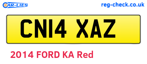 CN14XAZ are the vehicle registration plates.