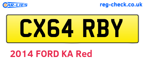 CX64RBY are the vehicle registration plates.