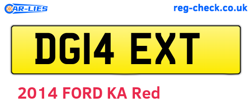 DG14EXT are the vehicle registration plates.
