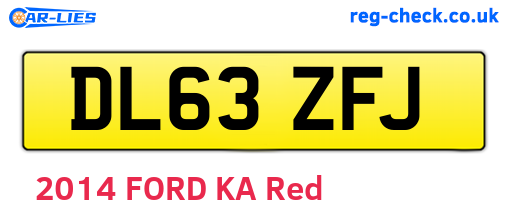 DL63ZFJ are the vehicle registration plates.