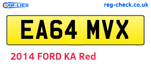 EA64MVX are the vehicle registration plates.