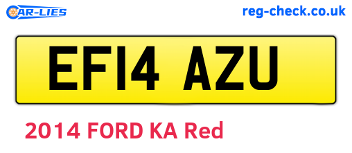 EF14AZU are the vehicle registration plates.