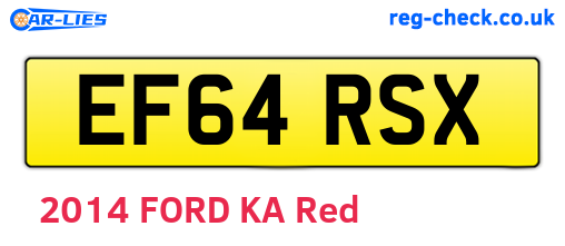 EF64RSX are the vehicle registration plates.