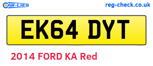 EK64DYT are the vehicle registration plates.