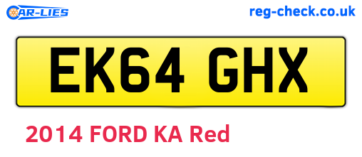 EK64GHX are the vehicle registration plates.
