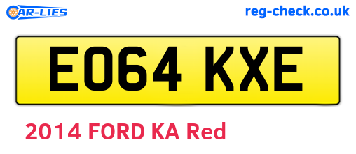 EO64KXE are the vehicle registration plates.
