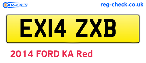 EX14ZXB are the vehicle registration plates.