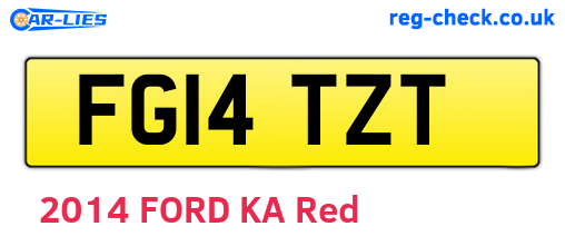 FG14TZT are the vehicle registration plates.