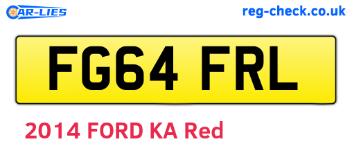 FG64FRL are the vehicle registration plates.