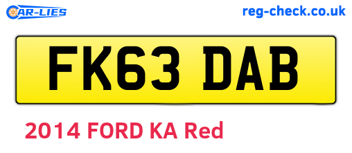 FK63DAB are the vehicle registration plates.