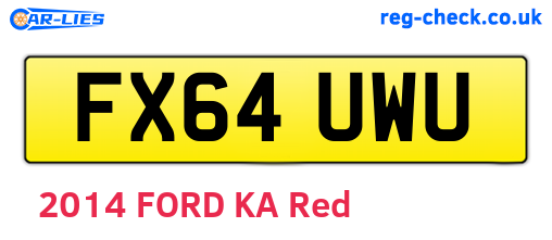 FX64UWU are the vehicle registration plates.
