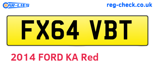 FX64VBT are the vehicle registration plates.