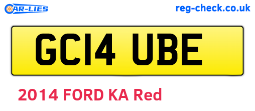 GC14UBE are the vehicle registration plates.