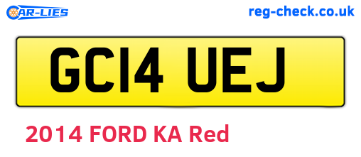 GC14UEJ are the vehicle registration plates.