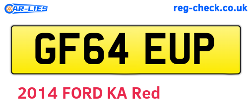 GF64EUP are the vehicle registration plates.