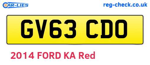 GV63CDO are the vehicle registration plates.