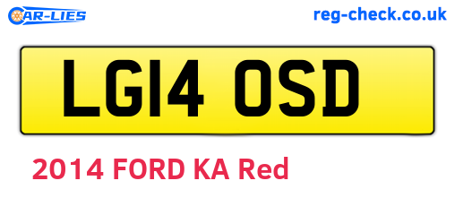 LG14OSD are the vehicle registration plates.