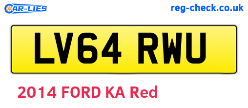 LV64RWU are the vehicle registration plates.