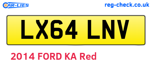LX64LNV are the vehicle registration plates.