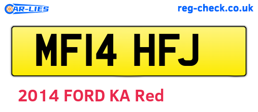 MF14HFJ are the vehicle registration plates.