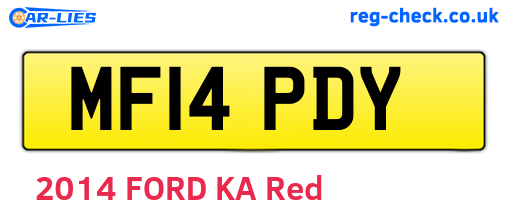 MF14PDY are the vehicle registration plates.
