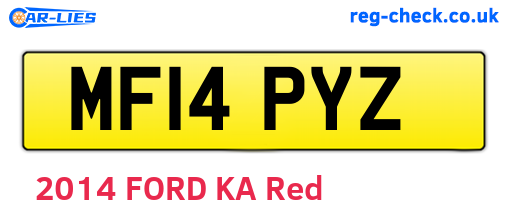 MF14PYZ are the vehicle registration plates.