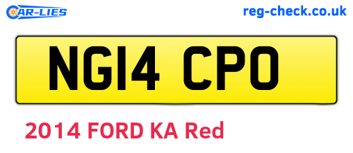 NG14CPO are the vehicle registration plates.