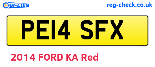 PE14SFX are the vehicle registration plates.