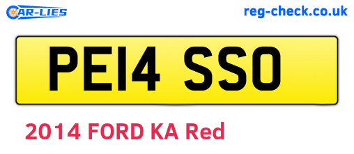 PE14SSO are the vehicle registration plates.