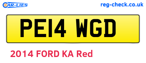 PE14WGD are the vehicle registration plates.