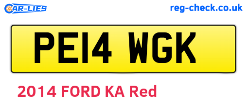PE14WGK are the vehicle registration plates.