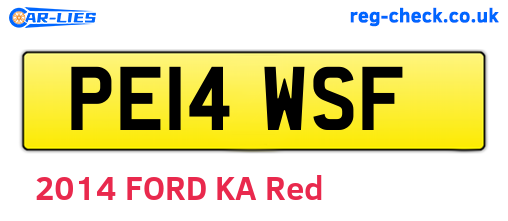 PE14WSF are the vehicle registration plates.