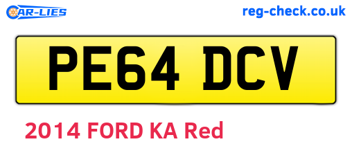 PE64DCV are the vehicle registration plates.