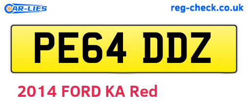 PE64DDZ are the vehicle registration plates.